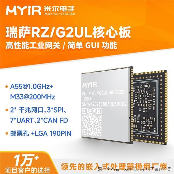 瑞萨系列——RZ/G2UL核心板，通用64位工业MPU-米尔开发板